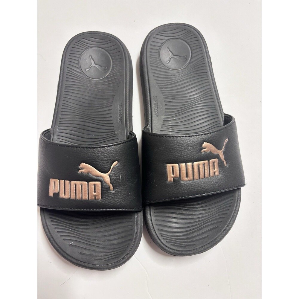 PUMA Cool Cat Women's Slides - Puma Black-Rose Gold, 9